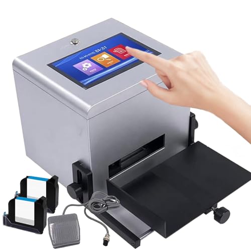 Tintenstrahl-CodiergeräT-7-Zoll-Touchscreen+2 StüCk 42Ml Original-Schnelltrocknungstintenpatronen|Intelligenter Stapeldrucker FüR Datum/Uhrzeit/Barcode/Qr-Code/Chargennummer/Etikett/Bild,Silver von menglanchang