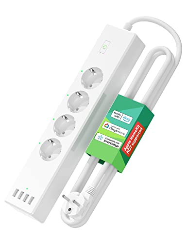 Meross smart Steckdosenleiste WLAN Mehrfachsteckdose wandmontage WiFi 4 AC-Ausgänge mit Überspannungsschutz und 4 USB-Anschlüsse, kompatibel mit Alexa, Google Assistant, 2,4Ghz zur Büro, Wohnung Meross smart Steckdosenleiste WLAN Mehrfachsteckdose wandmontage WiFi 4 AC-Ausgänge mit Überspannungsschutz und 4 USB-Anschlüsse, kompatibel mit Alexa, Google Assistant, 2,4Ghz zur Büro, Wohnung von meross