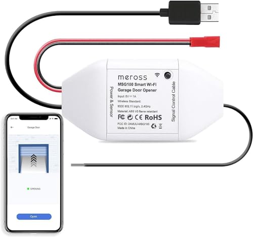 meross Smart WLAN Garagentoröffner, APP-Steuerung, Kompatibel mit Alexa, Google Assistant und SmartThings, kein Hub erforderlich von meross
