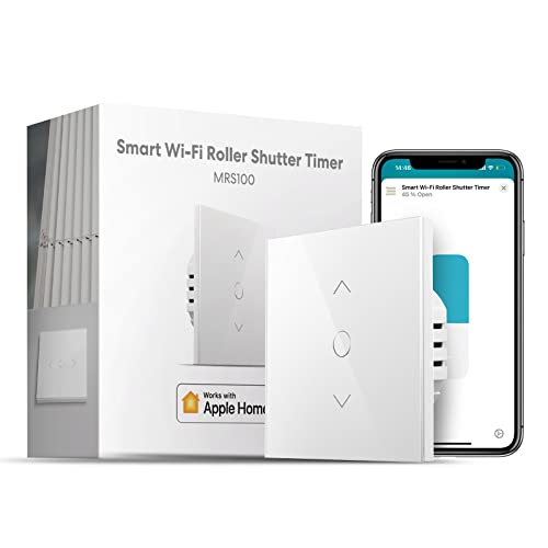 meross WLAN Rolladenschalter funktioniert mit Homekit, Alexa Rollladen, Smart Jalousien Schalter benötigt Nullleiter, Zeitschaltuhr und Sprachsteuerung, kompatibel mit Siri, Alexa, Google Home, 1pc von meross