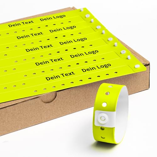Einlassbänder aus Vinyl Individuell Bedruckte 19 x 255 mm mit Personalisierten Text/Logo -100 Stück Party Eintrittsbänder - Wasserdicht Festival Armbänder - Club Bänder Einlassbänder aus Vinyl Individuell Bedruckte 19 x 255 mm mit Personalisierten Text/Logo -100 Stück Party Eintrittsbänder - Wasserdicht Festival Armbänder - Club Bänder von messimo