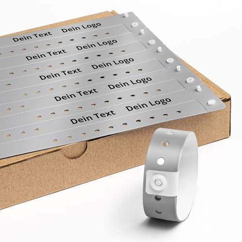 Einlassbänder aus Vinyl Individuell Bedruckte 19 x 255 mm mit Personalisierten Text/Logo -1000 Stück Party Eintrittsbänder - Wasserdicht Festival Armbänder - Club Bänder Einlassbänder aus Vinyl Individuell Bedruckte 19 x 255 mm mit Personalisierten Text/Logo -1000 Stück Party Eintrittsbänder - Wasserdicht Festival Armbänder - Club Bänder von messimo