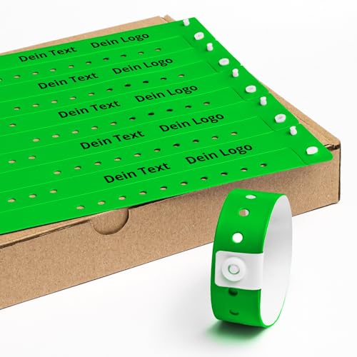 Einlassbänder aus Vinyl Individuell Bedruckte 19 x 255 mm mit Personalisierten Text/Logo - 200 Stück Party Eintrittsbänder - Wasserdicht Festival Armbänder - Club Bänder Einlassbänder aus Vinyl Individuell Bedruckte 19 x 255 mm mit Personalisierten Text/Logo - 200 Stück Party Eintrittsbänder - Wasserdicht Festival Armbänder - Club Bänder von messimo