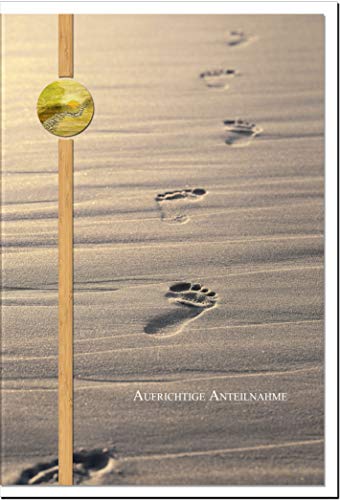 Beileidskarte DEIN WEG | Fußspuren im Sand | metALUm #00114 von metALUm
