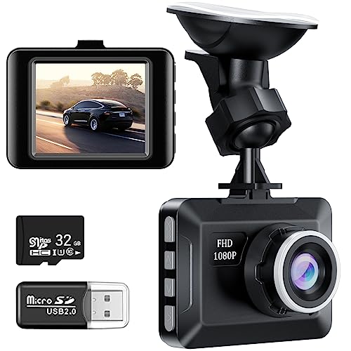 Dashcam Auto, Dash cam Vorne mit 32GB SD-Karte, Autokamera 1080P 6,8 cm (2,31 “Zoll) Auto Kamera mit Parküberwachung, Bewegungserkennung, Nachtsicht, G-Sensor, Loop-Aufnahm (Black dashcam 32GBS) von meta-ant