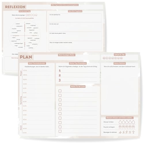 Tagesplaner To-Do-Liste Notizblock von metaFox becoming - Ein guter Tag Planer - 50-seitiges undatiertes Notizbuch - Wochenplaner für Arbeit und Privatleben von metaFox