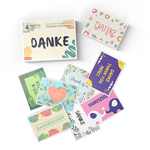 metaFox “Danke” Postkarten | 20 farbenfrohe Dankeskarten - Danke sagen, wenn man dankbar ist | Das perfekte Karten Set für eine 20-tägige Dankbarkeits-Challenge metaFox “Danke” Postkarten | 20 farbenfrohe Dankeskarten - Danke sagen, wenn man dankbar ist | Das perfekte Karten Set für eine 20-tägige Dankbarkeits-Challenge von metaFox