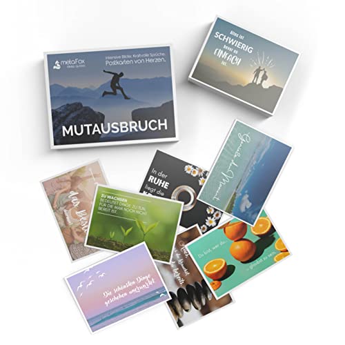 metaFox "Mutausbruch Postkarten Sprüche | 20 Motivationskarten für jeden Tag | Mutmacher Karten mit positiven Zitaten und Lebensweisheiten | Sprüchebox als Geschenk oder für dich metaFox "Mutausbruch Postkarten Sprüche | 20 Motivationskarten für jeden Tag | Mutmacher Karten mit positiven Zitaten und Lebensweisheiten | Sprüchebox als Geschenk oder für dich von metaFox