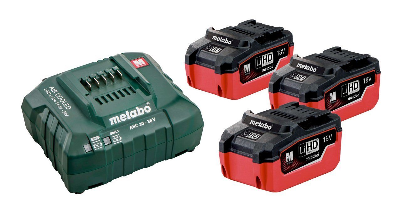 metabo Akku Starter-Set, Basis Akkuset 3 x 5,5 Ah LiHD metabo Akku Starter-Set, Basis Akkuset 3 x 5,5 Ah LiHD von metabo