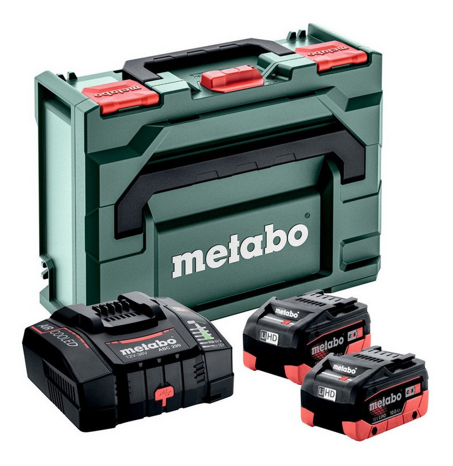 metabo Akku Starter-Set, Basic Akkuset 2 x LiHD 10 Ah u. Schnellladegerät ASC 290 in MetaBOX metabo Akku Starter-Set, Basic Akkuset 2 x LiHD 10 Ah u. Schnellladegerät ASC 290 in MetaBOX von metabo