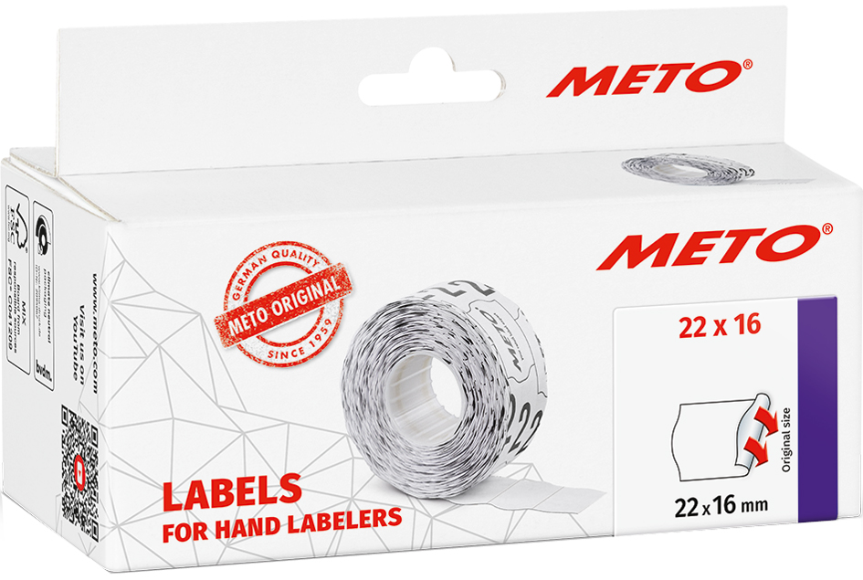 METO Etiketten für Preiauszeichner, 22 x 16 mm, weiß von meto