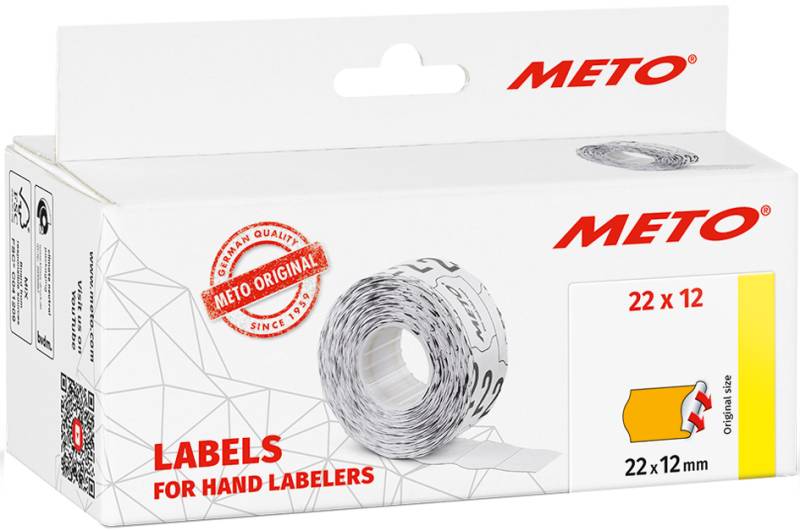 METO Etiketten für Preisauszeichner, 22 x 12 mm, gelb von meto