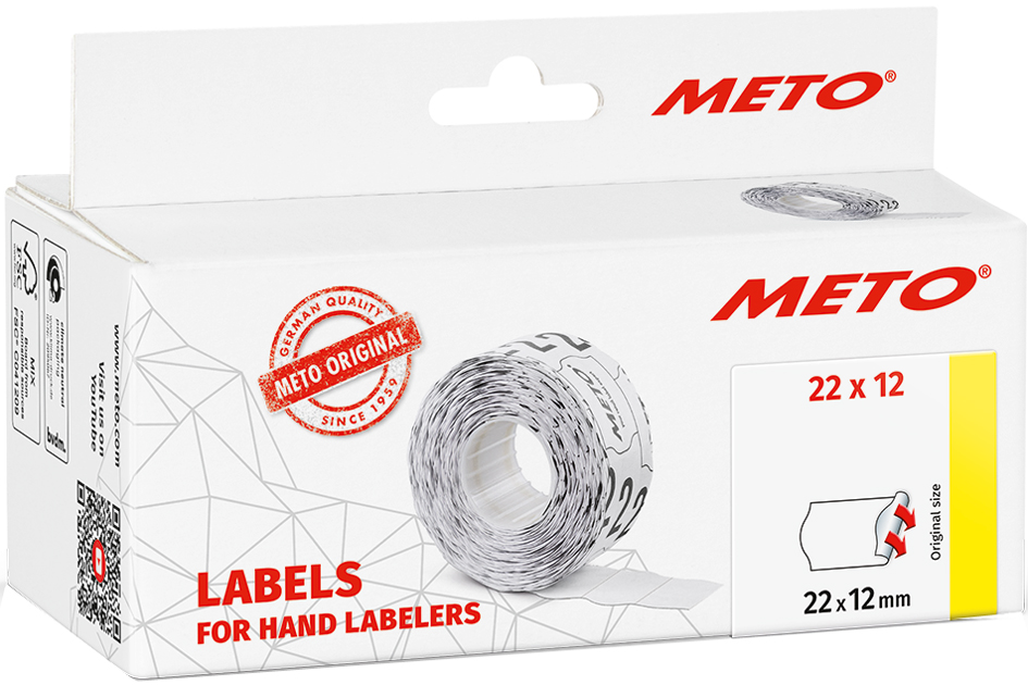 METO Etiketten für Preisauszeichner, 22 x 12 mm, weiß von meto