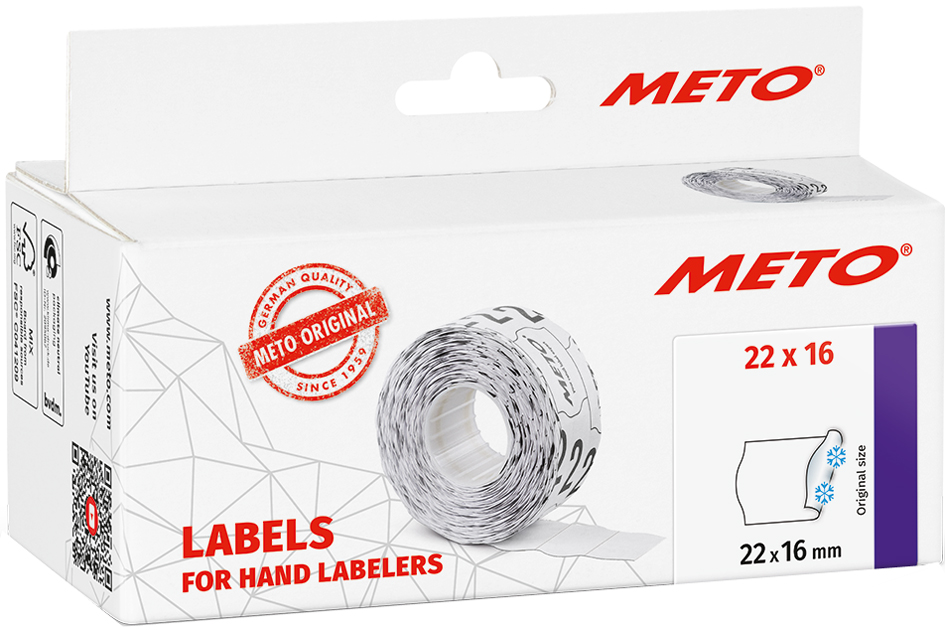 METO Etiketten für Preisauszeichner, 22 x 16 mm, weiß von meto