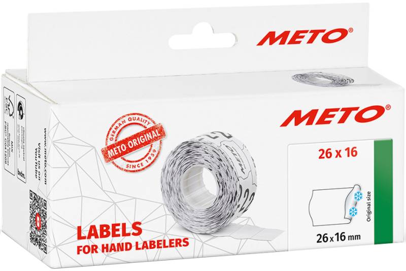METO Etiketten für Preisauszeichner, 26 x 16 mm, weiß von meto