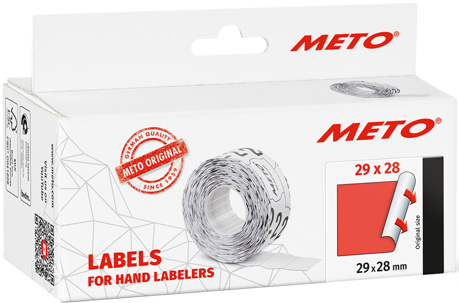 METO Etiketten für Preisauszeichner, 29 x 28 mm, rot von meto