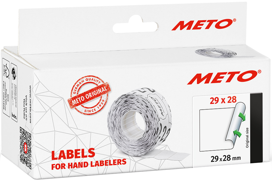 METO Etiketten für Preisauszeichner, 29 x 28 mm, weiß von meto