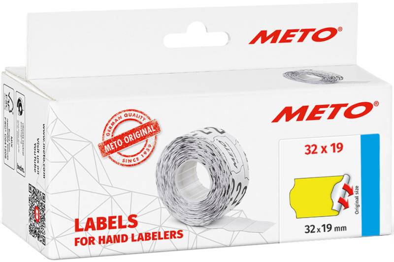 METO Etiketten für Preisauszeichner, 32 x 19 mm, gelb von meto