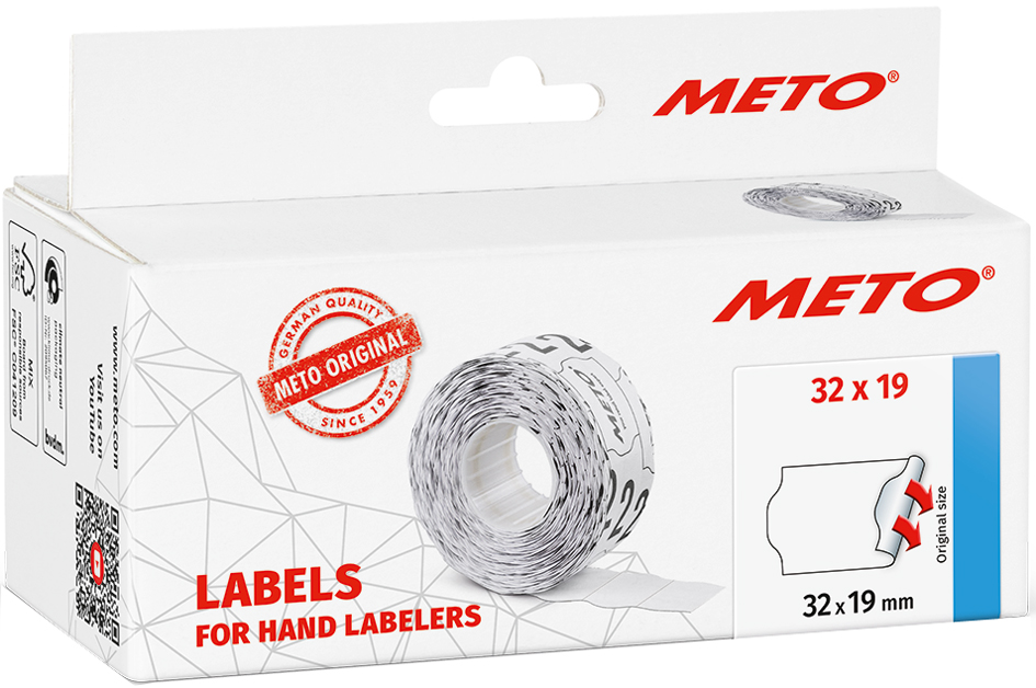 METO Etiketten für Preisauszeichner, 32 x 19 mm, weiß von meto