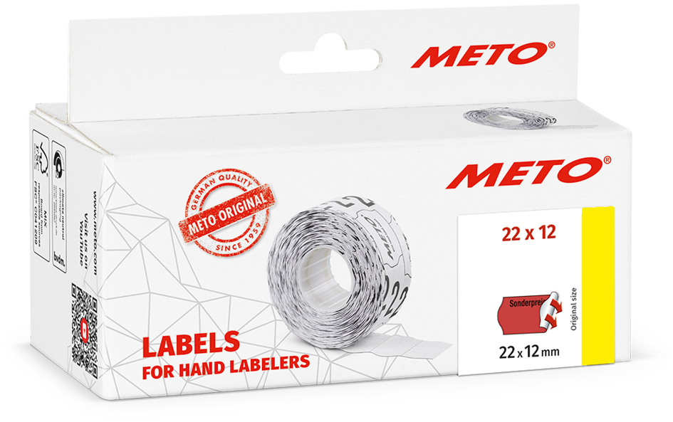 METO Vordruck-Etiketten für Preisauszeichner, 22 x 12 mm von meto