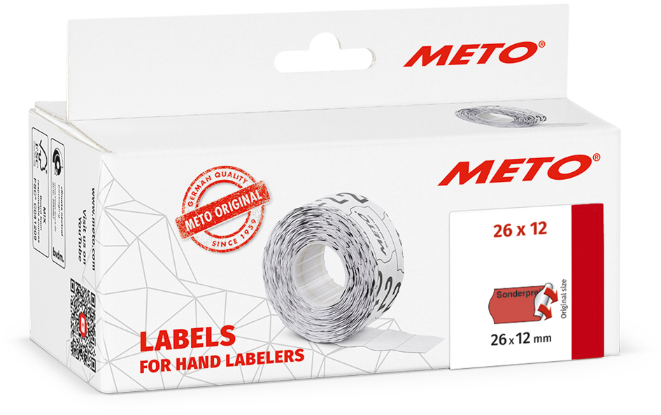 METO Vordruck-Etiketten für Preisauszeichner, 26 x 12 mm von meto