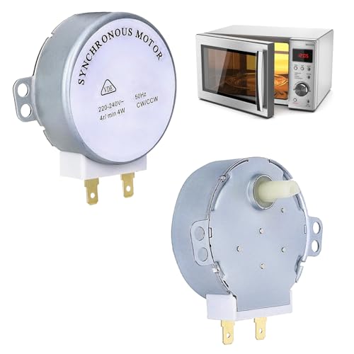 2 Stück Synchronous Motor TYJ50-8A7, Mikrowellen Drehtellermotor Mikrowellen Motor 4W 4R/Min, Synchronspindelmotor für Drehteller, AC 220-240V Ideal für vielfältige Haushaltsmikrowellenmodelle von meukcez