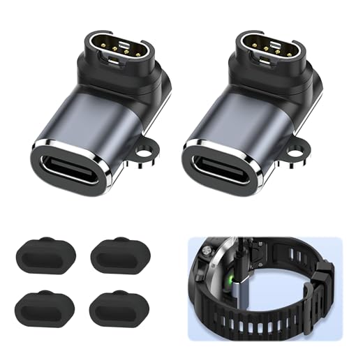 2 Stück USB C Adapter Kompatibel für Garmin, Watch Ladeadapter 90-Grad Winkelanschluss, Kompatibel mit Garmin Fenix 7/7S/7X, 6/6X/6S, Forerunner, Vivoactive, Instinct, mit Staubstecker 2 Stück USB C Adapter Kompatibel für Garmin, Watch Ladeadapter 90-Grad Winkelanschluss, Kompatibel mit Garmin Fenix 7/7S/7X, 6/6X/6S, Forerunner, Vivoactive, Instinct, mit Staubstecker von meukcez