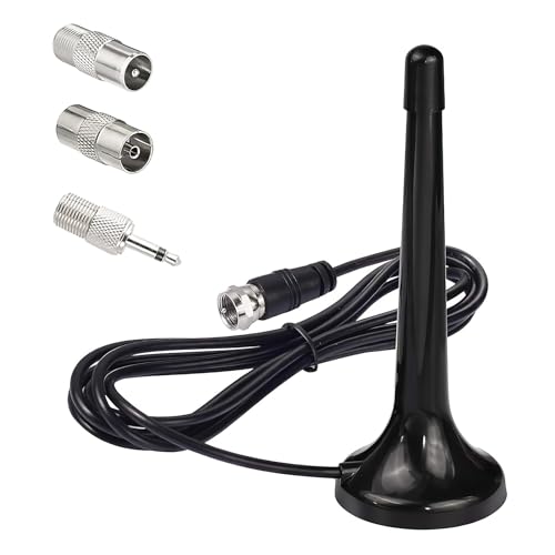 FM UKW DAB Radio Antenne Fm Antenne für Stereoanlage Universale Zimmerantenne mit Magnetfuß und 3m Verlängerungskabel, Geeignet für Heimstereo AV Receiver und Heimkino Hervorragende Empfangsqualität von meukcez