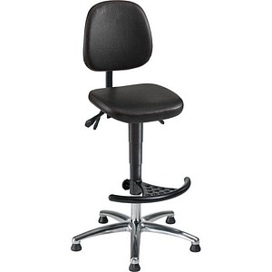 mey chair Arbeitsdrehstuhl WF-H-KL-FS3-ALU schwarz Kunstleder von mey chair