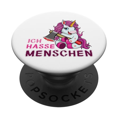 Ich Hasse Menschen, Einhorn Fun, lustiger Spruch PopSockets mit austauschbarem PopGrip von mh-artworx