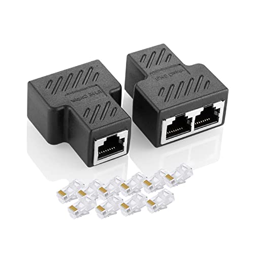 mhinese 1 Paar RJ45 Splitter + 10 Kristallköpfen, LAN Splitter 1 bis 2 für Cat5 Cat5e Cat6 Cat6 Cat7 Cat8-Kabel und Unterstützung von zwei Computern zum gleichzeitigen Verbinden im Internet mhinese 1 Paar RJ45 Splitter + 10 Kristallköpfen, LAN Splitter 1 bis 2 für Cat5 Cat5e Cat6 Cat6 Cat7 Cat8-Kabel und Unterstützung von zwei Computern zum gleichzeitigen Verbinden im Internet von mhinese