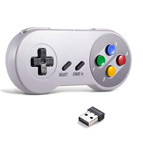 miadore 2.4G Wireless Controller Chargeable Classic SNES USB Gamepad Joystick mit USB-Empfänger/Ladekabel für Spiele, Unterstützung PC Windows Mac und Retropie Gamepad NES/SNES Emulator von miadore