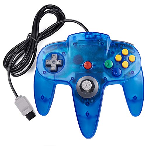 miadore Retro 64-Bit N64 Controller,Kabelgebundener Gamepad Controller Joystick für N64 Konsole N 64 System, Klares Blau von miadore