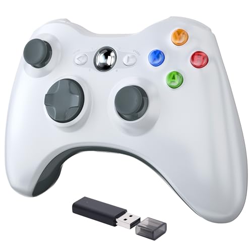 miadore Wireless Controller für Xbox 360, 2,4 GHz, kompatibel mit Xbox 360/Slim/Windows PC (weiß) von miadore