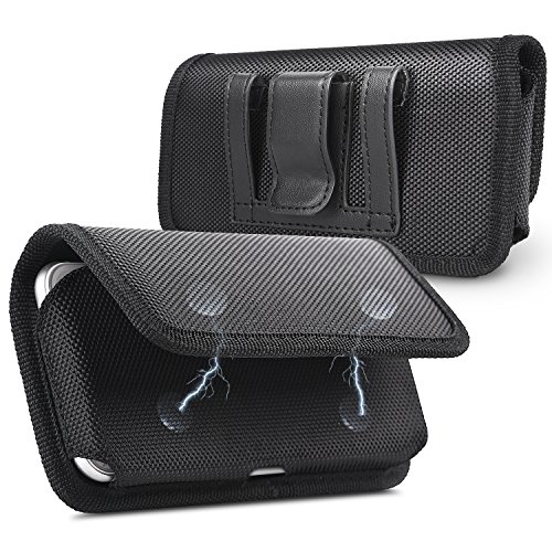 miadore iPhone 8 Plus 7 Plus Gürtelclip Case, Compatible with Galaxy S9 Plus Plus Size Gürtel Tasche Oxford horizontalen Fall w/Gürtelschlaufe für Apple 8 Plus 6 s Plus 7 Plus,Schwarz von miadore