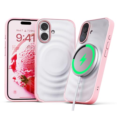 miak Magnetische Schutzhülle für iPhone 16, Schaufel [leicht, schützend] für iPhone 16 15,5 cm (6,1 Zoll), Erdbeere von miak