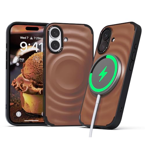 miak Magnetische Schutzhülle für iPhone 16, Schaufel [leicht, schützend] für iPhone 16 15,5 cm (6,1 Zoll), Mokka-Mousse von miak