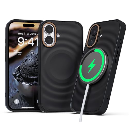 miak Magnetische Schutzhülle für iPhone 16, Scoop [leicht, schützend] für iPhone 16 15,5 cm (6,1 Zoll), Schwarz Sorbet von miak