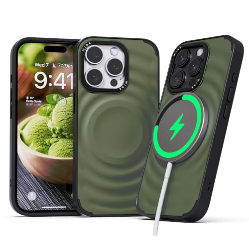 miak Magnetische Schutzhülle für iPhone 16 Pro Max, Schaufel [leicht, schützend] für iPhone 16 Pro Max 17,5 cm (6,9 Zoll), Grüner Tee von miak