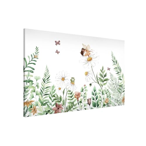 Magnettafel Pinnwand für Magnete Kinderzimmer Magnetboard - Magnetwand Made in Germany - Fee Aquarell Notiztafel grün Mädchen Jungen Visionboard WBMT_7362 (60x40cm) von micasia