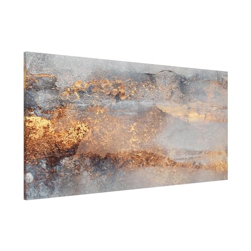 Magnettafel Pinnwand für Magnete Muster Magnetboard - Magnetwand Made in Germany - Kunstkopie Abstrakt Notiztafel grau Küche Flur Büro Visionboard WBMT_6089 (78x37cm) von micasia