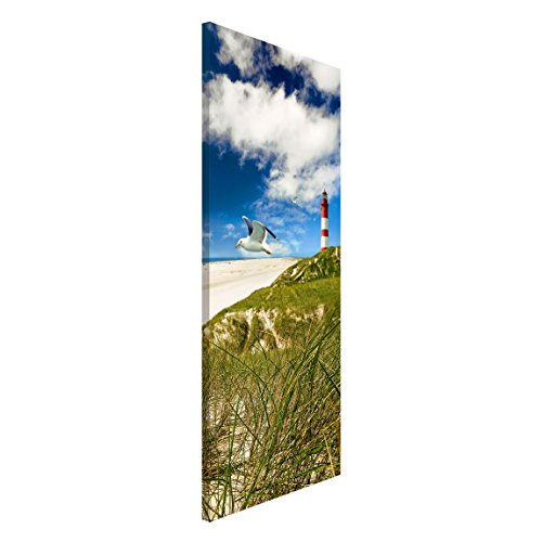 Magnettafel Pinnwand für Magnete Strand Meer Natur Magnetboard - Magnetwand Made in Germany - Kunstkopie Modern Notiztafel blau Küche Flur Büro Visionboard WBMT_1963 (37x78cm) von micasia