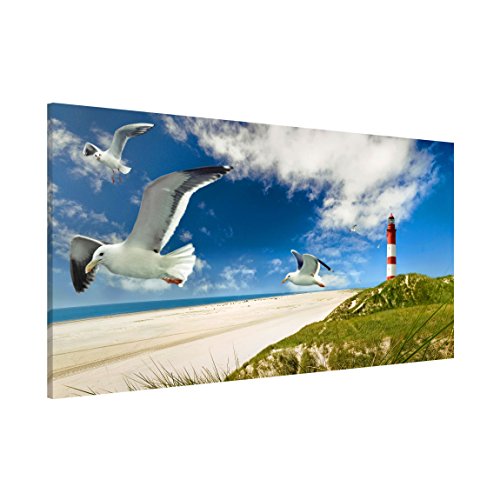 Magnettafel Pinnwand für Magnete Strand Meer Natur Magnetboard - Magnetwand Made in Germany - Kunstkopie Modern Notiztafel blau Küche Flur Büro Visionboard WBMT_1964 (78x37cm) von micasia