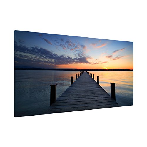 Magnettafel Pinnwand für Magnete Strand Meer Natur Magnetboard - Magnetwand Made in Germany - Kunstkopie Modern Notiztafel blau Küche Flur Büro Visionboard WBMT_2313 (78x37cm) von micasia