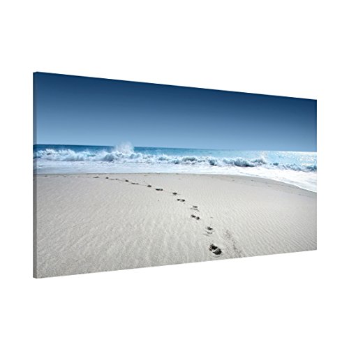 Magnettafel Pinnwand für Magnete Strand Meer Natur Magnetboard - Magnetwand Made in Germany - Kunstkopie Modern Notiztafel blau Küche Flur Büro Visionboard WBMT_2429 (78x37cm) von micasia