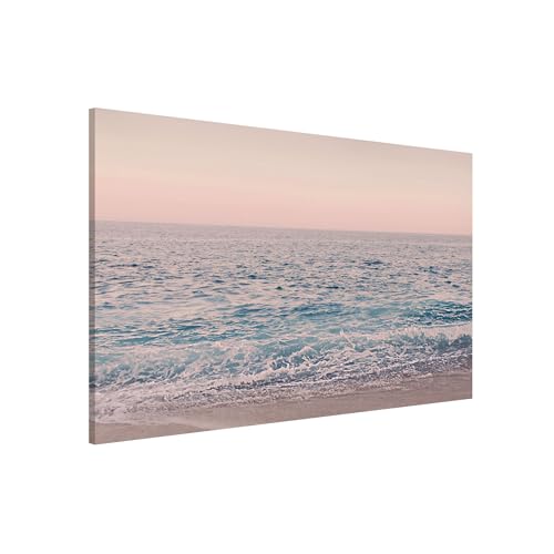 Magnettafel Pinnwand für Magnete Strand Meer Natur Magnetboard - Magnetwand Made in Germany - Meerblick Modern Notiztafel rosa Küche Flur Büro Visionboard WBMT_6884 (60x40cm) von micasia