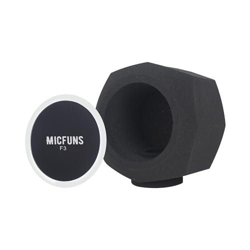 Micfuns Windschutzscheibe F3 Pop Fliter für Mikrofon (Schwarz) von micfuns