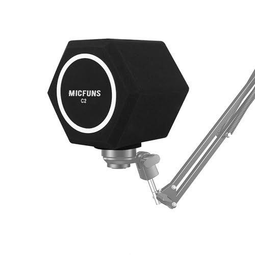 Micfuns c2 Microphone Pop Filter Shield Accessory Windscreens Pop Filter,Akustischer Aufnahmefilter und geräusch- und reflexionsmindernde schalldichte Abdeckung 45mm-60mm Mikrofone von micfuns
