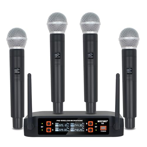 micfuns K4 4 handhold Wireless Microphone for KTV Stage Singing (Black) von micfuns