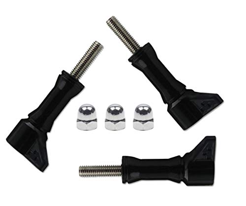 micros2u® Aero Hi-Torque Edelstahl-Rändelschraube (3er Pack). Einfaches An/Aus-Design. Kompatibles Zubehör für alle Gopro-Modelle. Hero 6,5,4,3,2, Session- und andere Action-Kameras. von micros2u